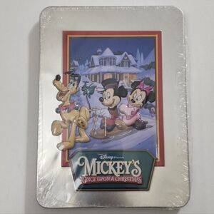 Disney Mickey's Once Upon a Christmas DVD Embossed Tin Collector's Holiday Gift